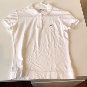 White Lacoste polo